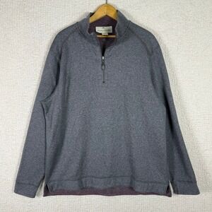 Tommy Bahama Reversible Quarter Zip Pullover Gray Burgundy Mens Medium